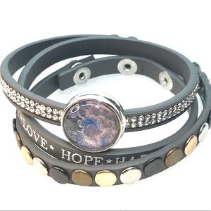 Leather snap bracelet Handmade 20mm snap SB20